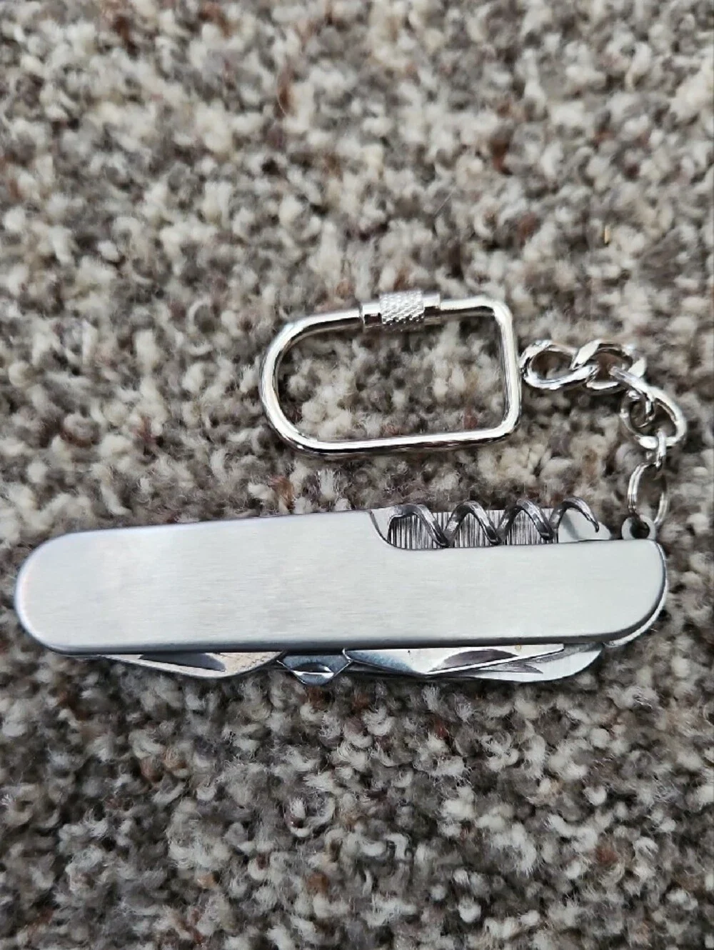 Italia Venezia Silvertone All-Purpose Multi-Tool Pocket Knife Keychain